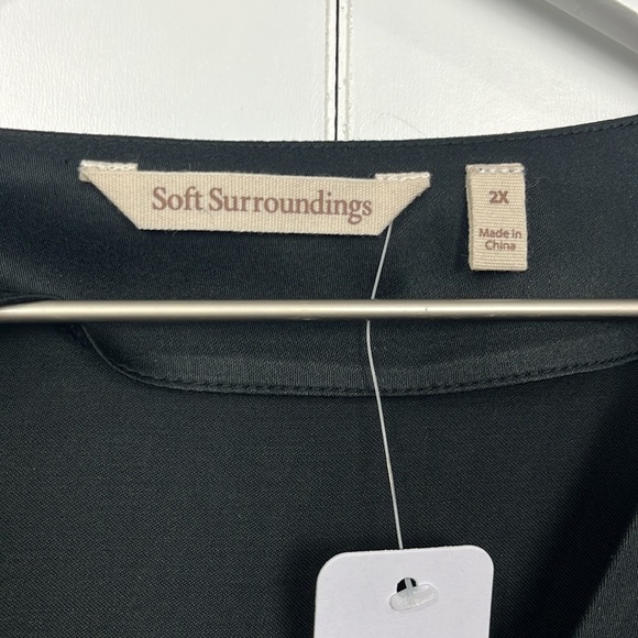 Soft Surroundings Womens Hideaway Tank 2X Black Pullover Sleeveless 100% Modal - Picture 2 of 12